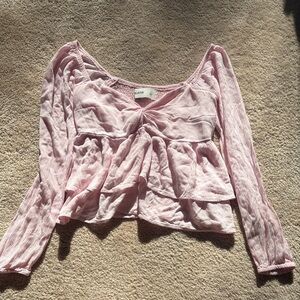 Hollister Pink Long Sleeve Women's Top